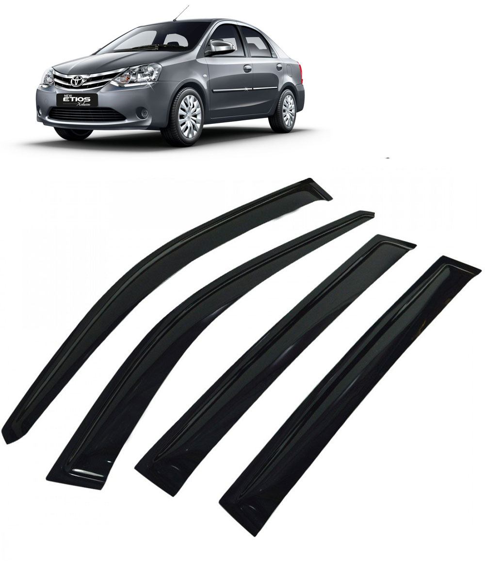 Car Window Door Visor For Toyota Etios Set Of 4 Black